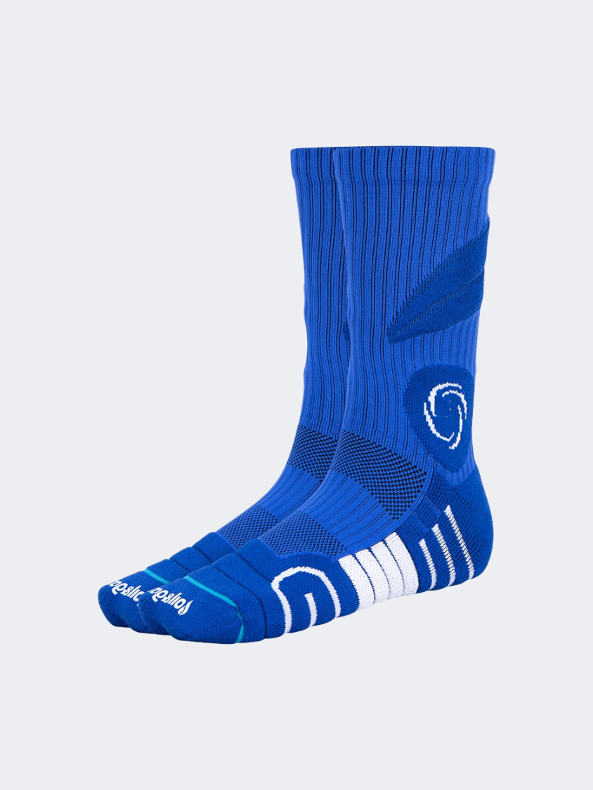 Oil And Gaz Comfortable Unisex Basketball Crew Socks Royal Blue