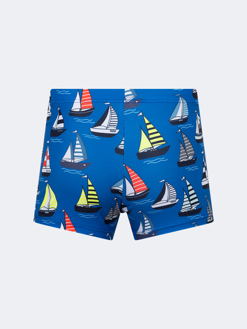 Oil And Gaz Stretchy Kids-Boys Beach Swim Short Blue