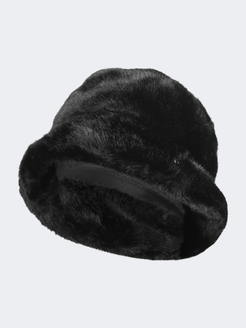 Oil And Gaz Stylish Women Lifestyle Fur Bucket Hat Black