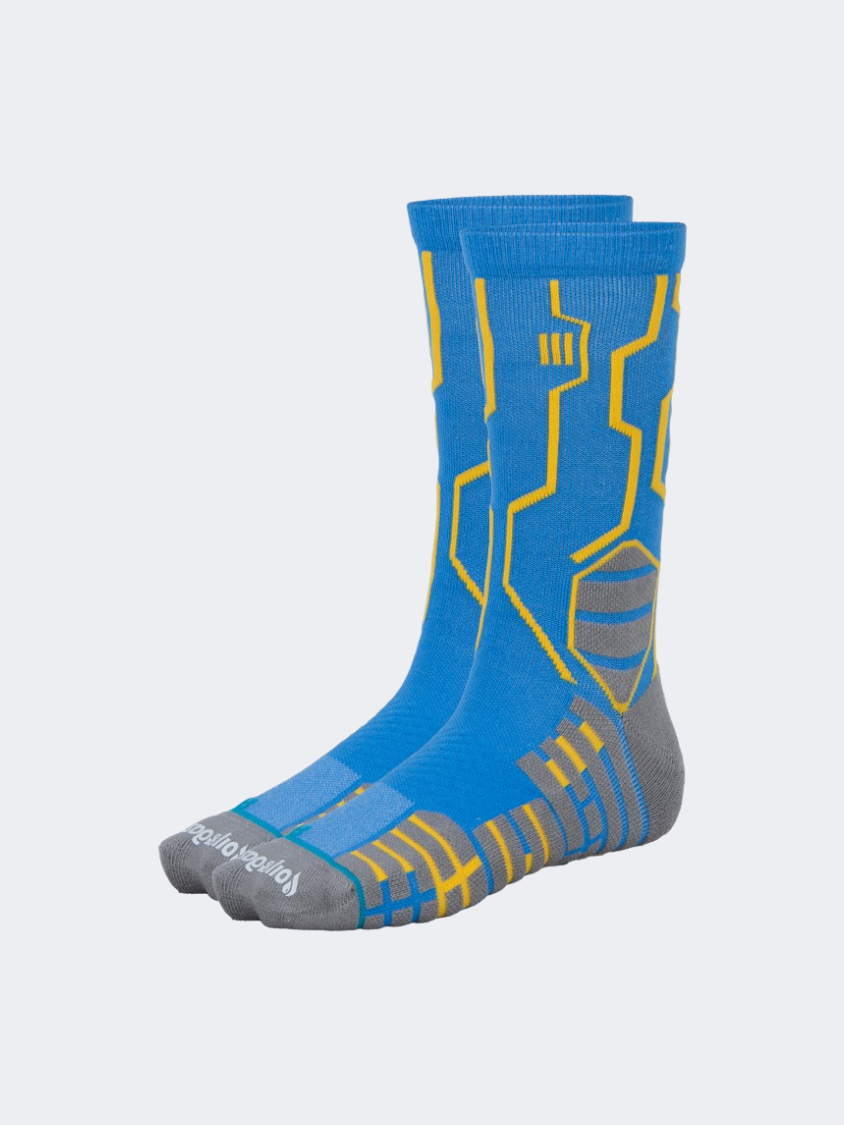 Oil And Gaz Comfortable Unisex Basketball Crew Socks Royal Blue/Grey