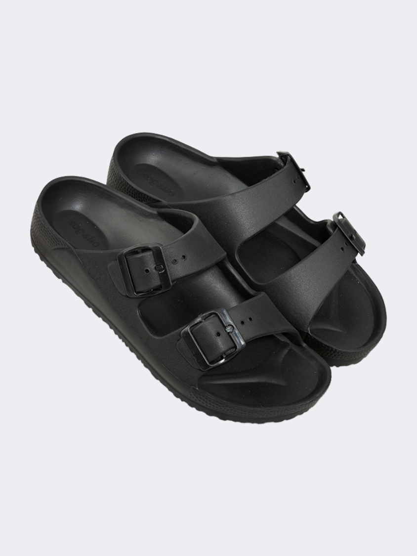 Oil And Gaz Chic Beach Women Stripe Slide Black