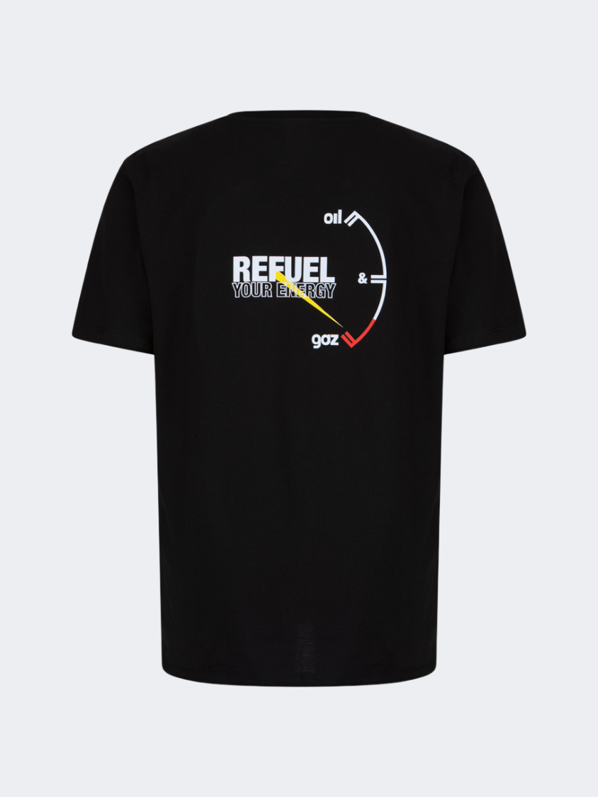 Oil&amp;Gaz Breathable Unisex Lifestyle Graphic T-Shirt Black