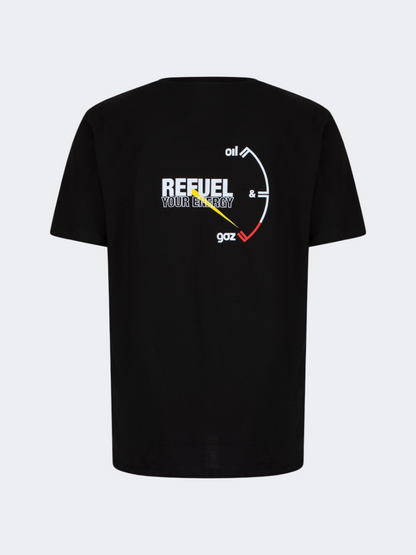 Oil&amp;Gaz Breathable Unisex Lifestyle Graphic T-Shirt Black