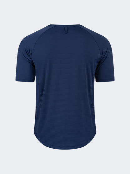 Oil And Gaz Comfortable Men Training T-Shirt R-Neck Navy