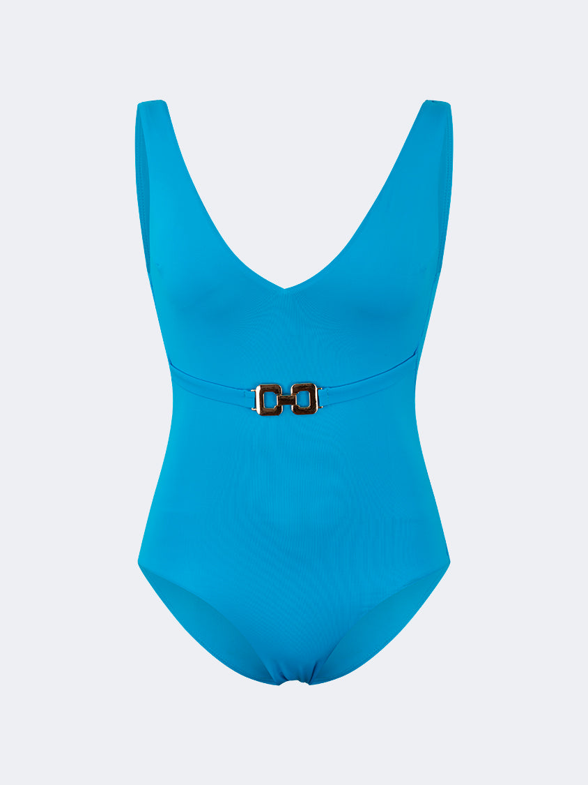 Oil And Gaz Modern Women Beach Monokini Blue/Gold