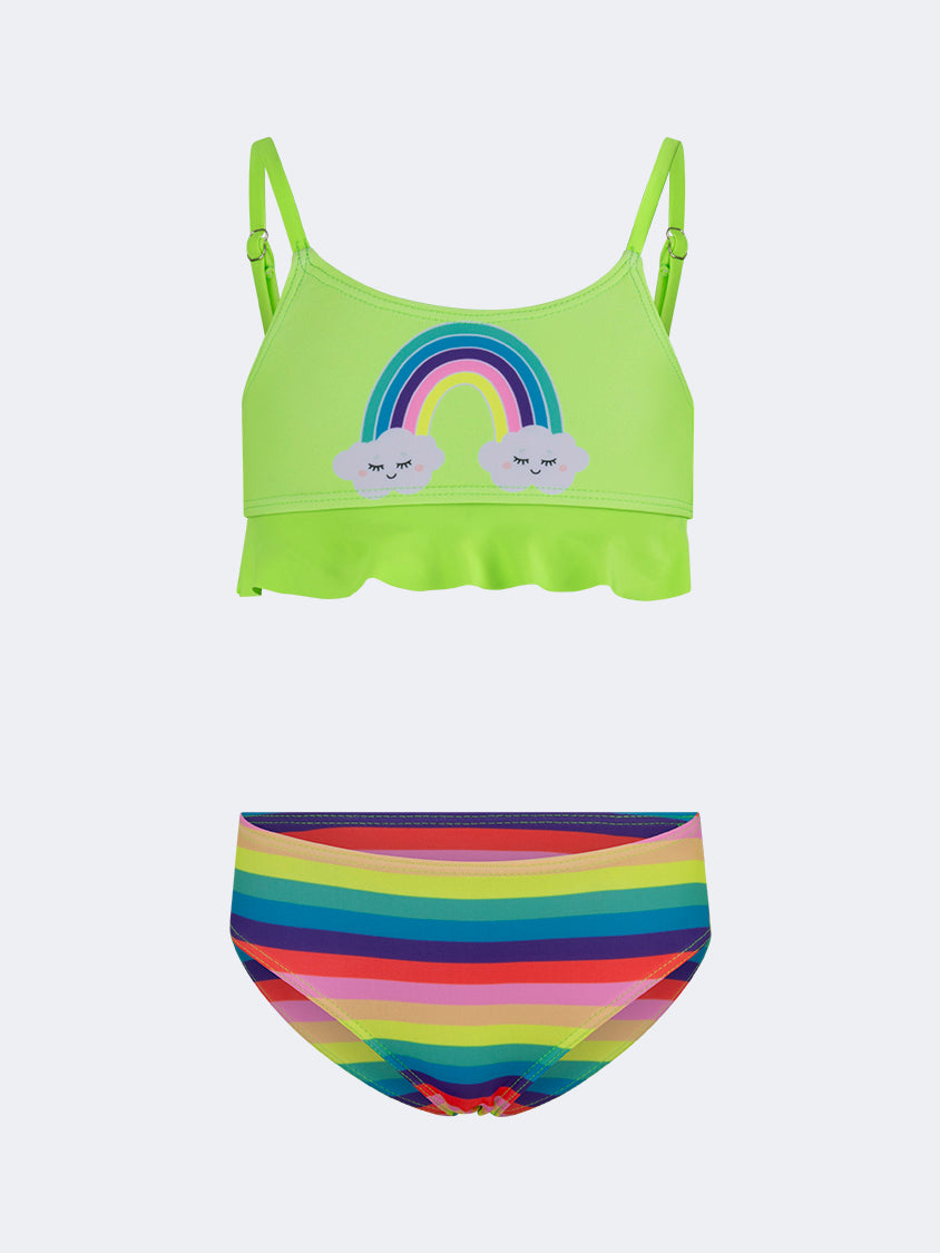 Oil And Gaz Cute Kids-Girls Beach Bikini Set Green