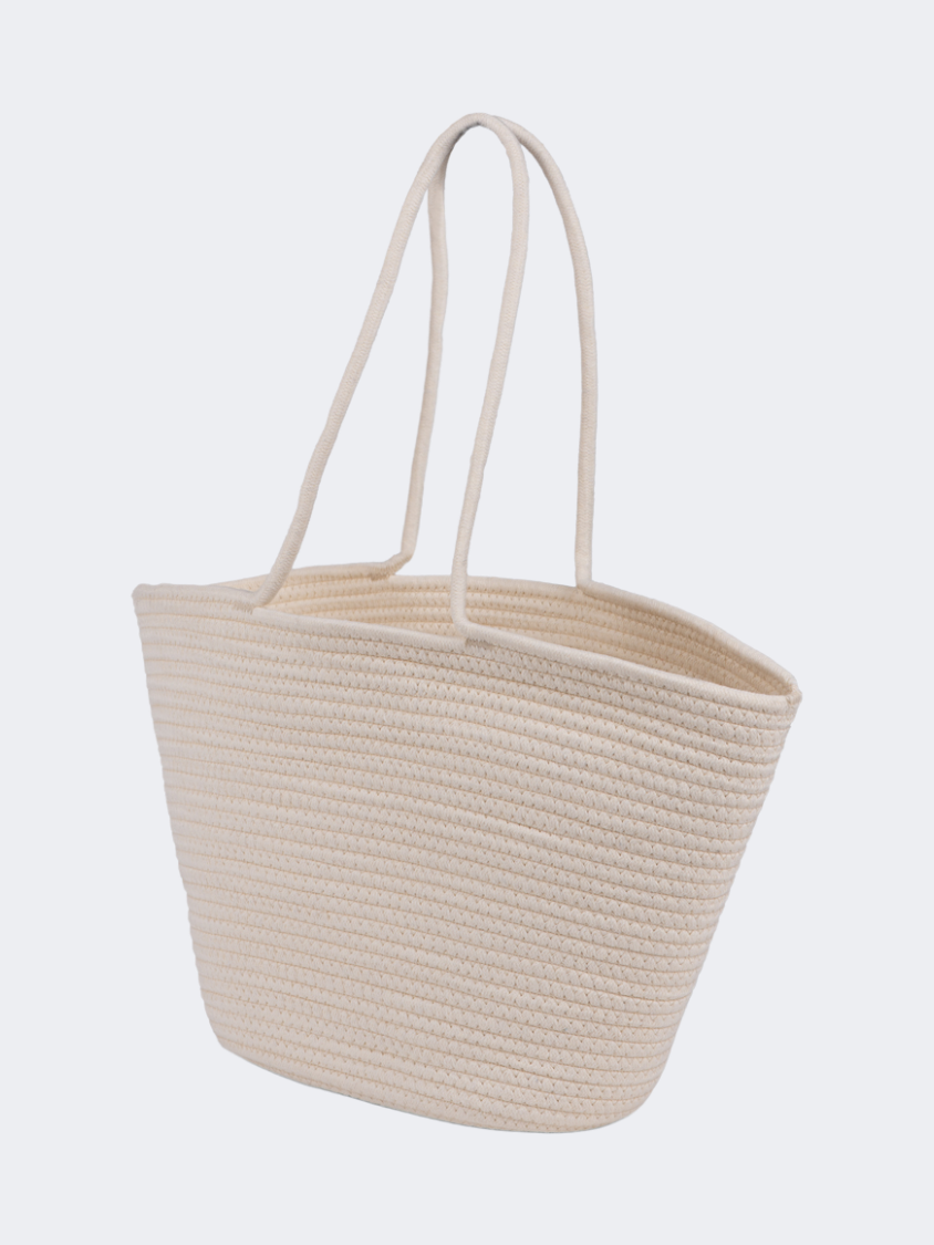 Oil &amp; Gaz Functional Women Ribbed Beach Bag White