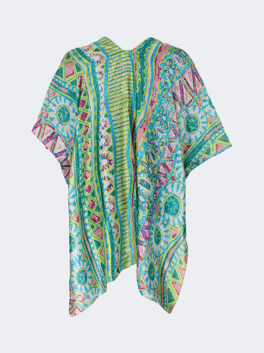 Oil And Gaz Elegant Women Beach Poncho Light Green