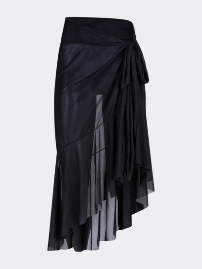 Oil And Gaz Breathable Women Beach Mesh Skirt Black