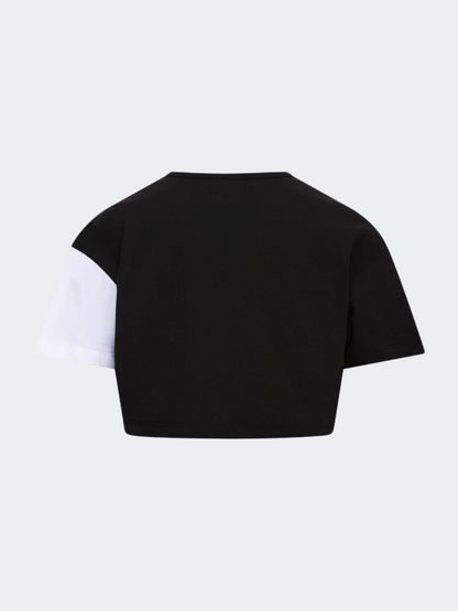 Oil&amp;Gaz Stylish Kids-Girls Lifestyle Layered Crop Top Black/White