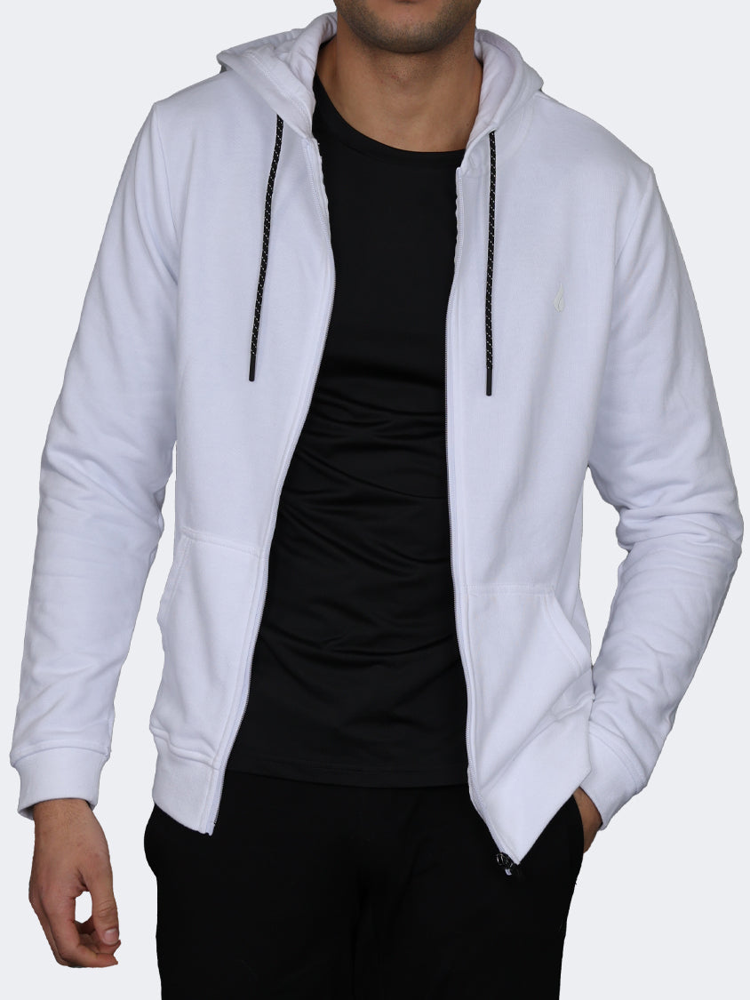 Oil And Gaz Full Zip Men Lifestyle Hoody White
