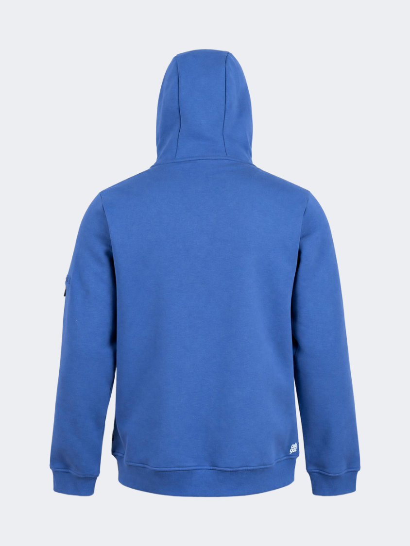 Oil And Gaz Brushed Unisex Lifestyle Printed Full Zip Hooded Blue