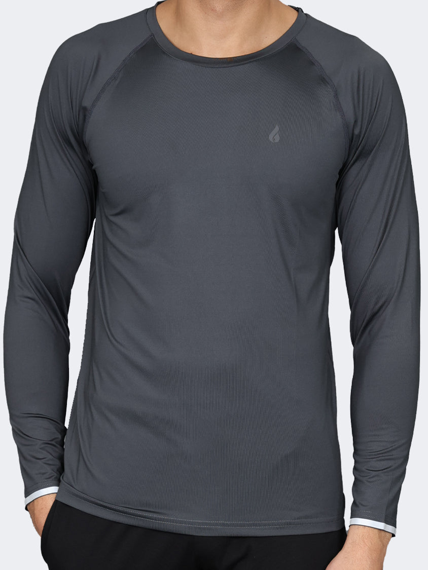 Oil And Gaz Round Neck Men Fitness Long Sleeve Anthracite