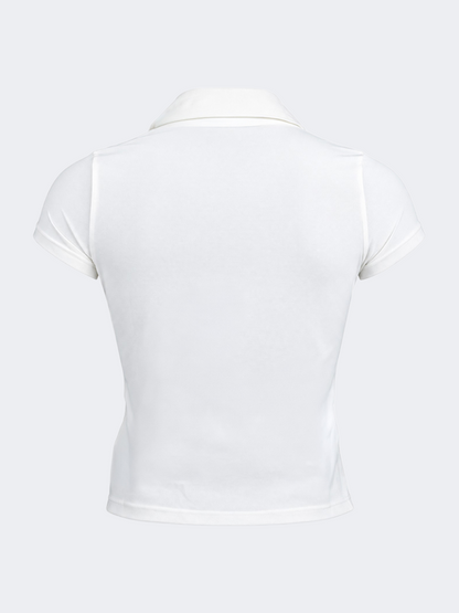 Oil &amp; Gaz Elegant Women Lifestyle Polo White