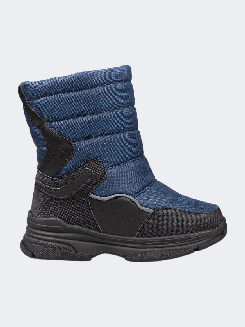 Oil &amp; Gaz After Ski Kids Skiing Boots Front Zip Navy