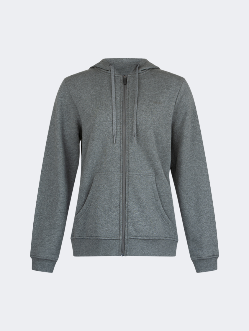 Glmw01ND UNISEX Full Zip Hoody Brushed Gry/Wht