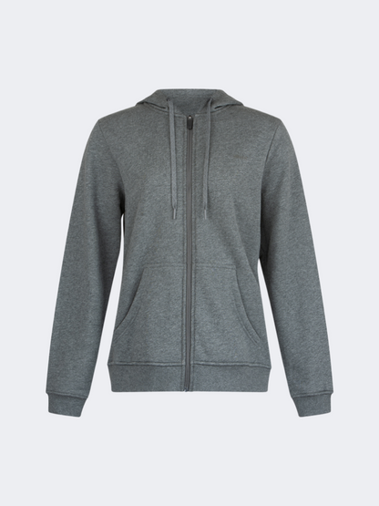 Glmw01ND UNISEX Full Zip Hoody Brushed Gry/Wht