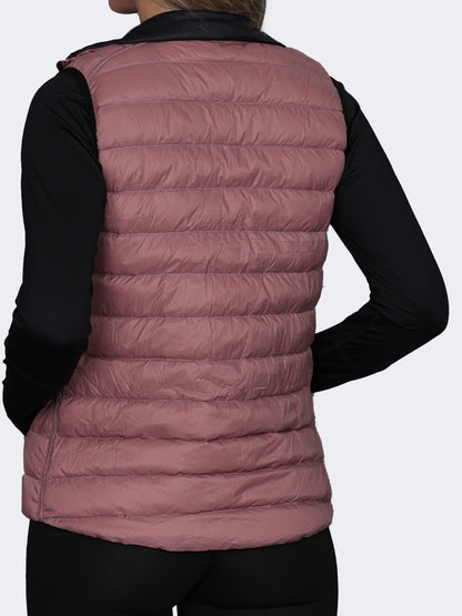 Oil And Gaz Reversible Down Women Lifestyle Vest Black/Pink