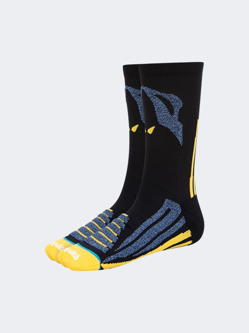 Oil And Gaz Comfortable Unisex Basketball Crew Socks Black/Yellow