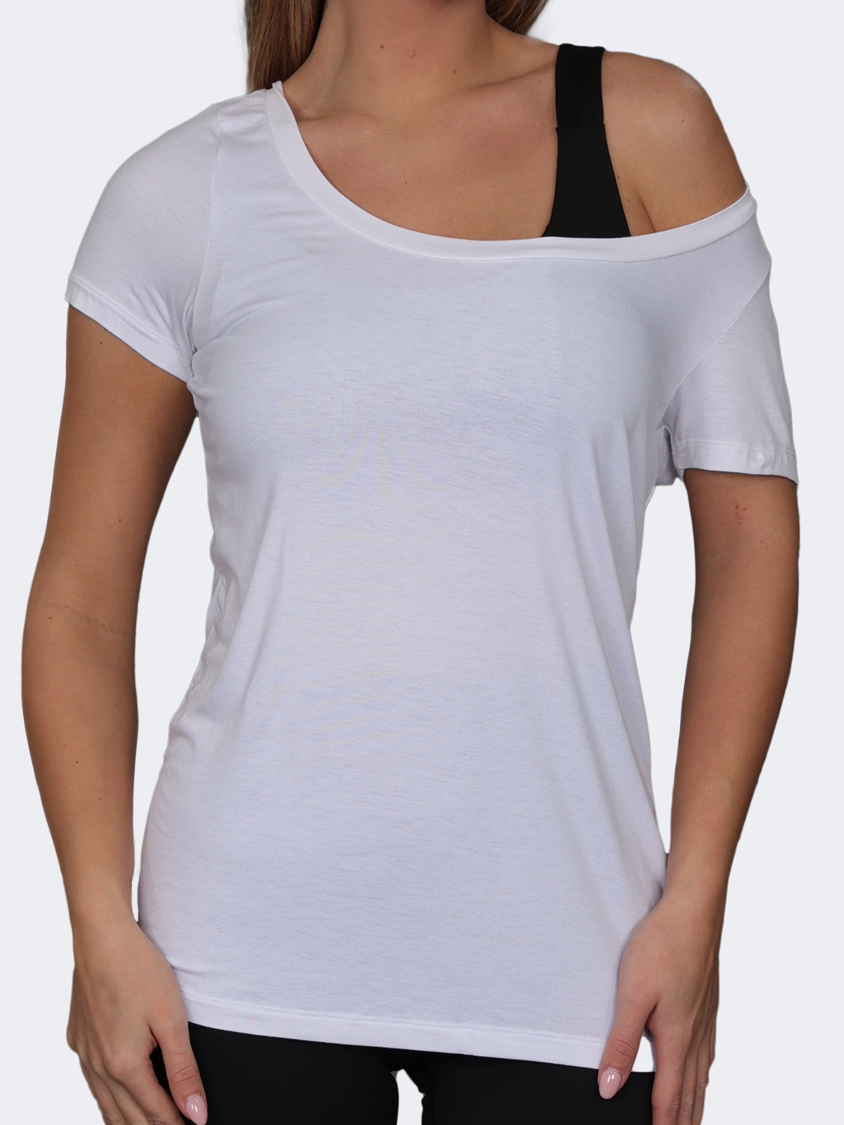 Oil And Gaz Wide Round Neck Women Lifestyle T-Shirt White