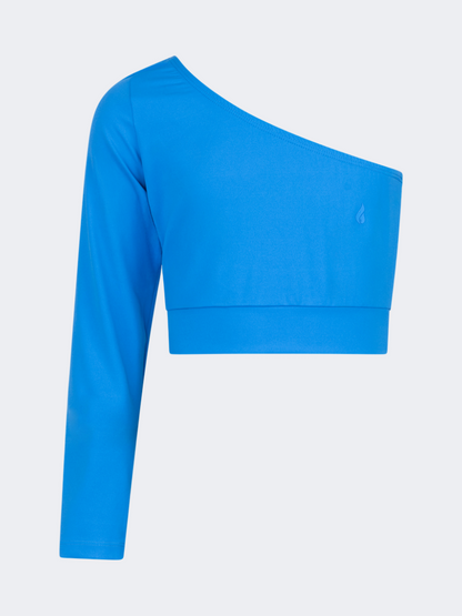 Oil&amp;Gaz Off-Shoulder Kids-Girls Lifestyle Crop Top Royal Blue