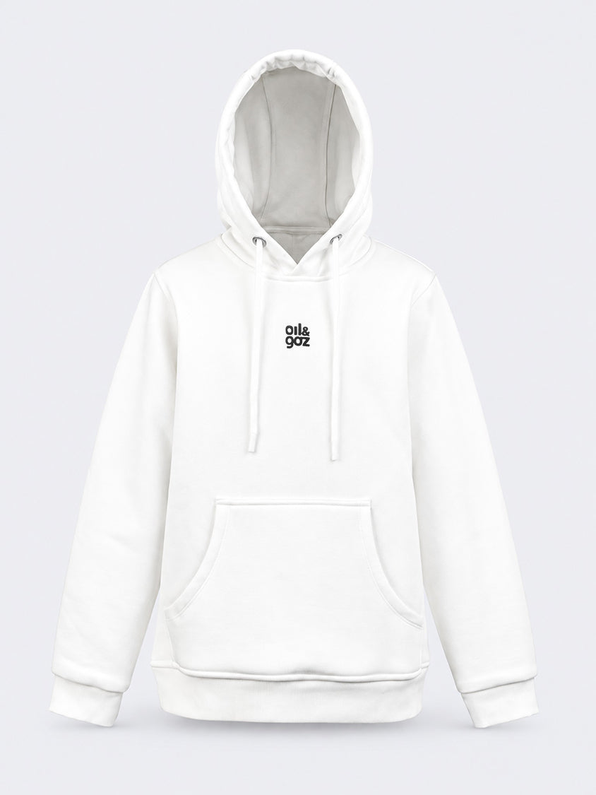 Oil &amp; Gaz Brushed Kids-Girls Lifestyle Hoodie Wth Pocket White