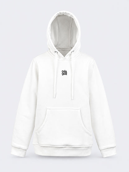 Oil &amp; Gaz Brushed Kids-Girls Lifestyle Hoodie Wth Pocket White