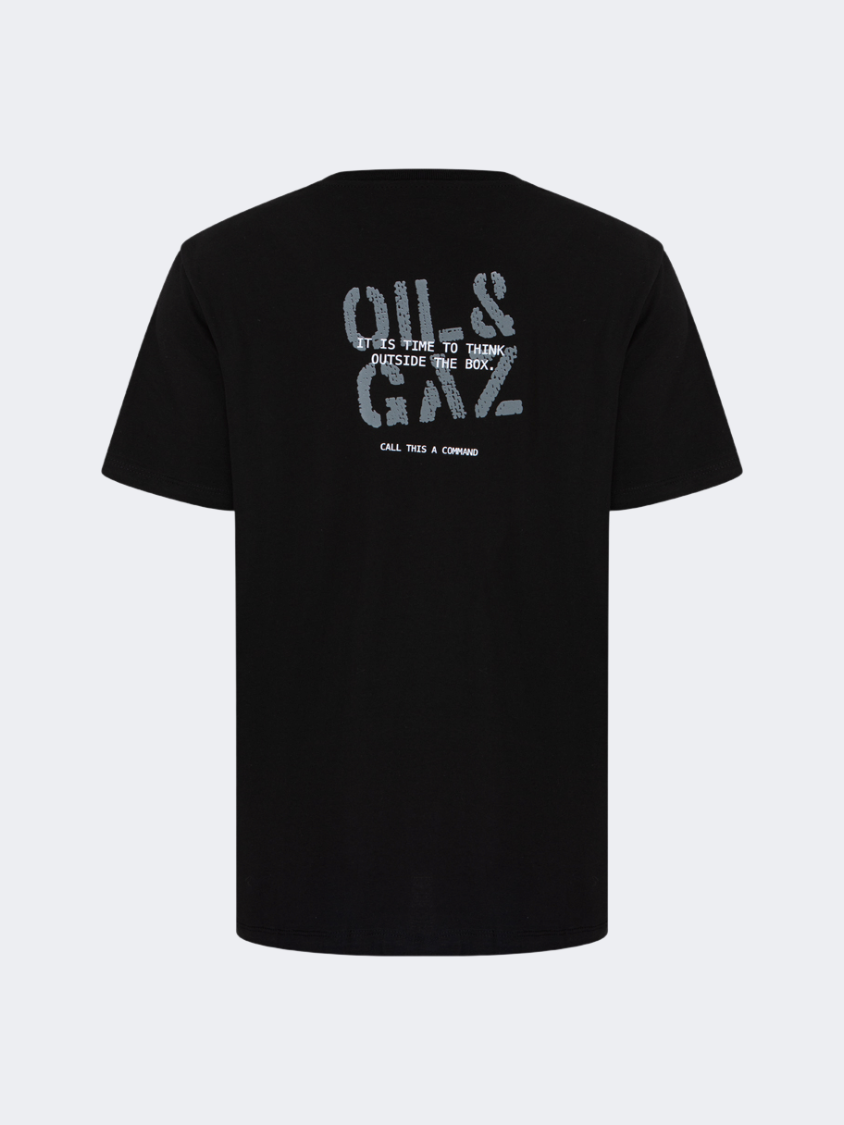 Oil&amp;Gaz Breathable Unisex Lifestyle Graphic T-Shirt Black