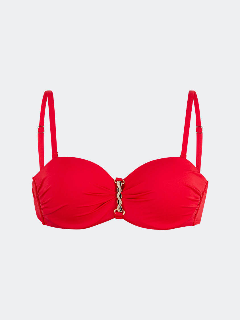 Oil And Gaz Stylish Women Beach Bandeau Bra Red