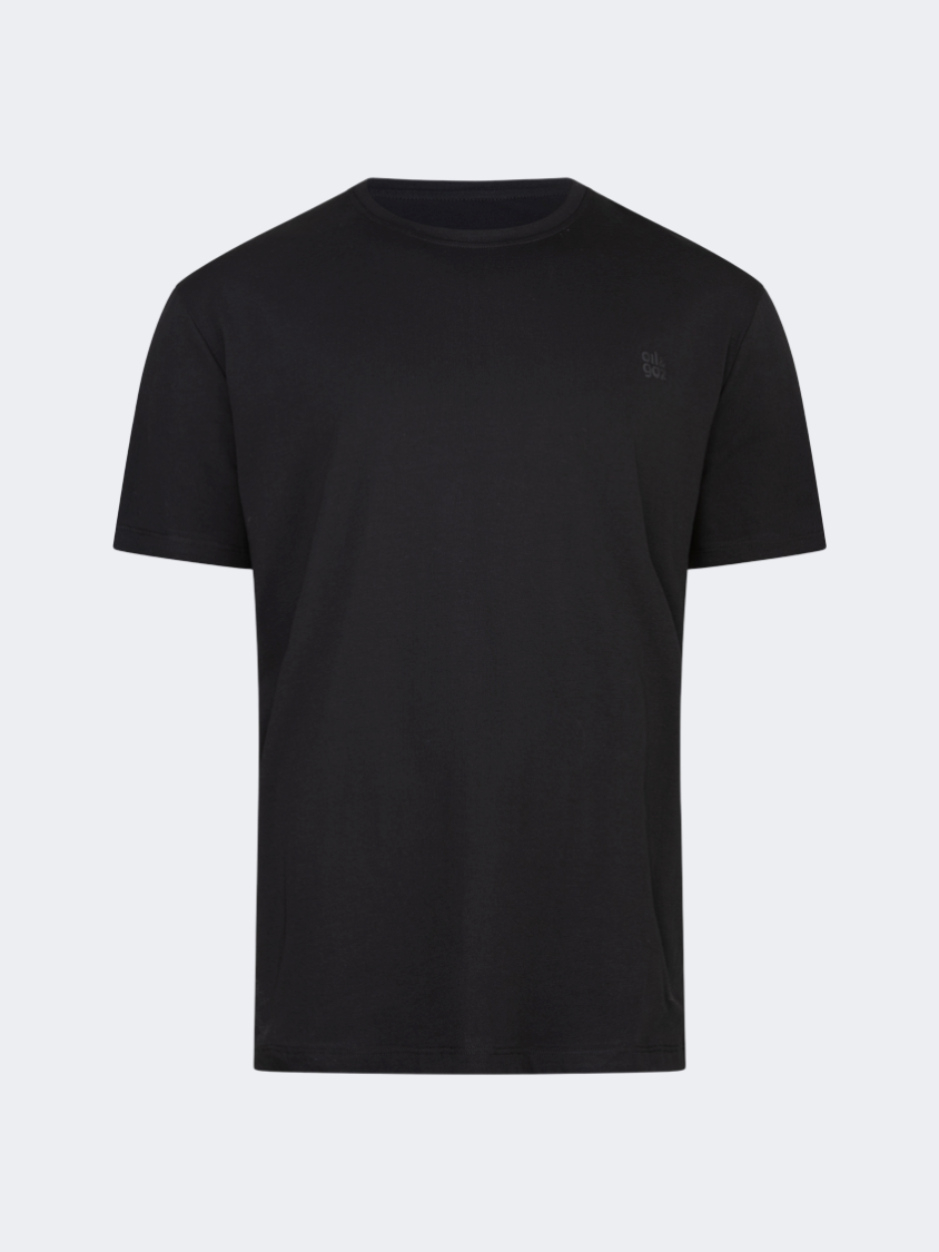 Oil And Gaz Big Size Men Lifestyle Round Neck T-Shirt Black