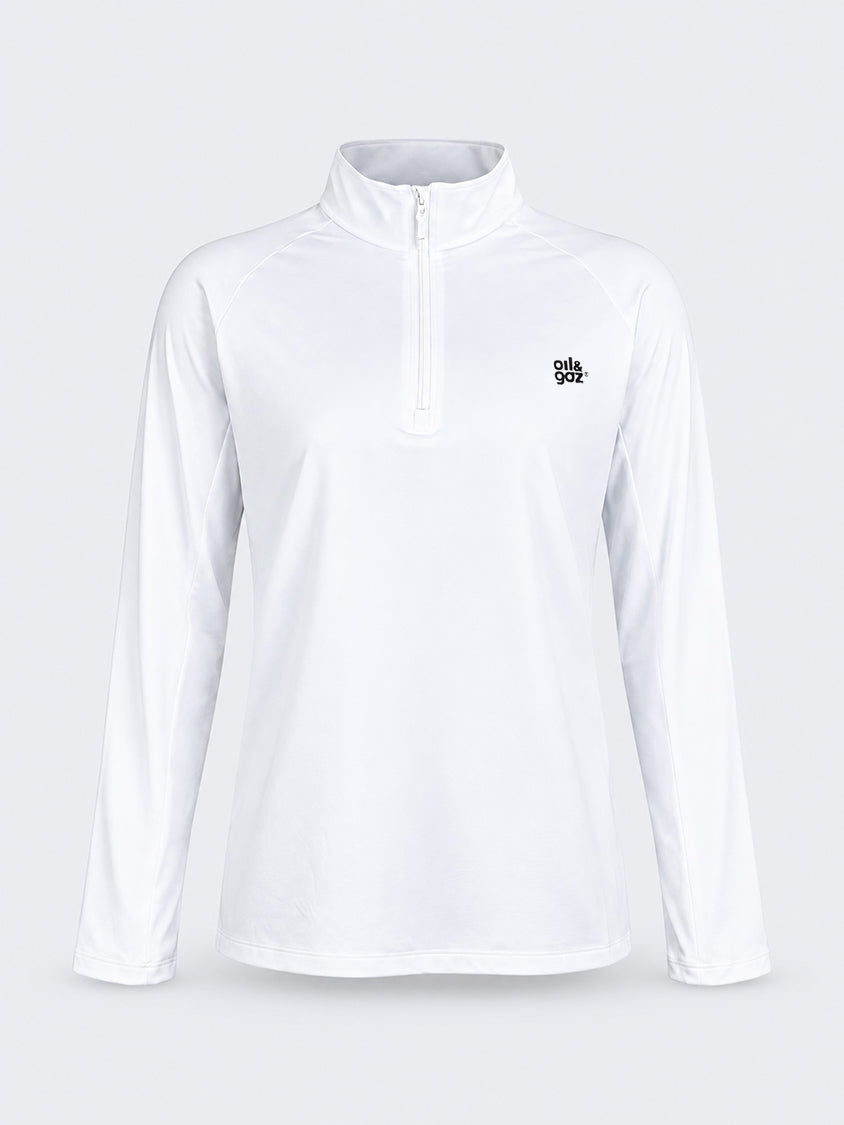 Oil &amp; Gaz Functional Unisex Lifestyle Tech Fleece 1/4 Zip White