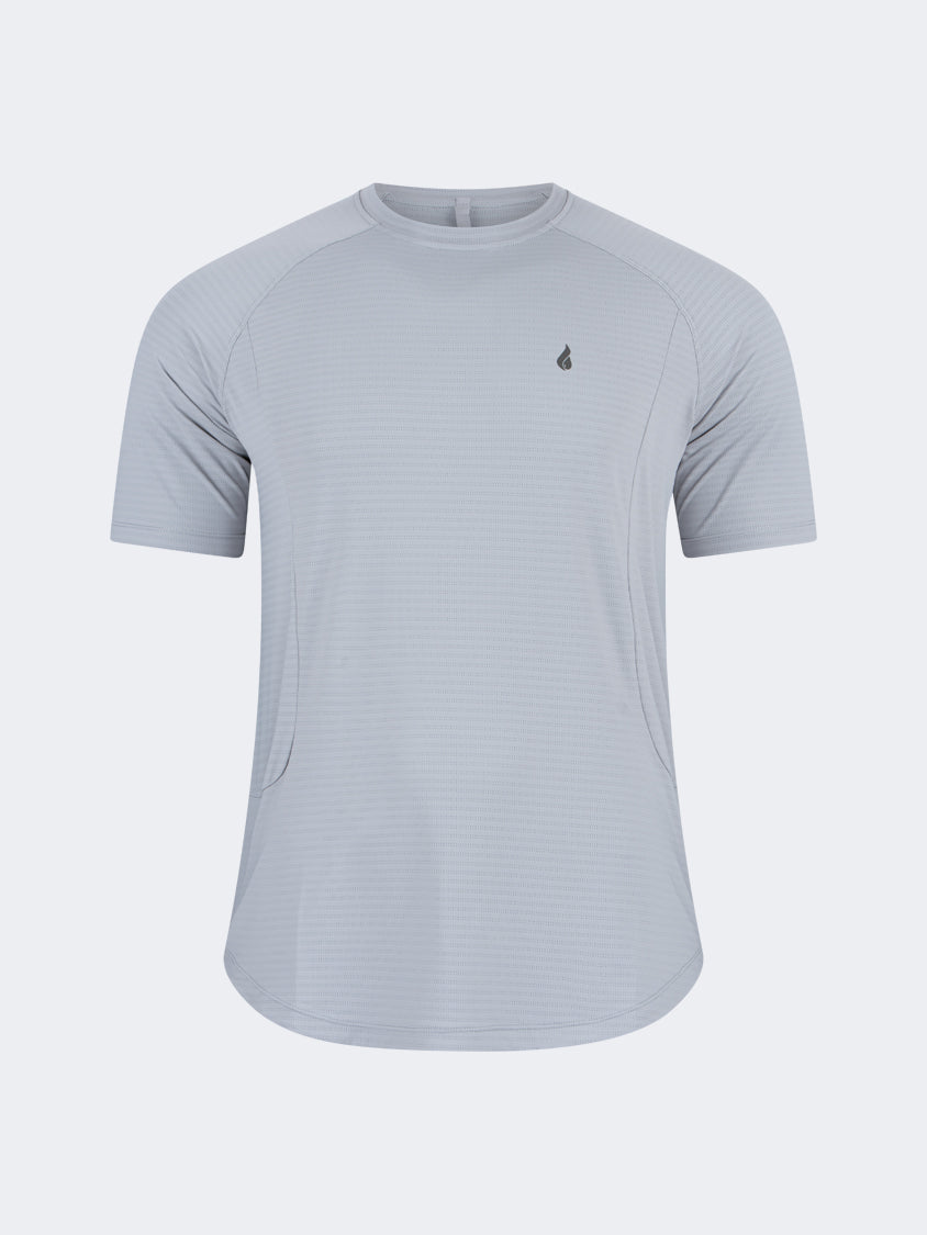 Oil And Gaz Comfortable Men Training T-Shirt R-Neck Grey