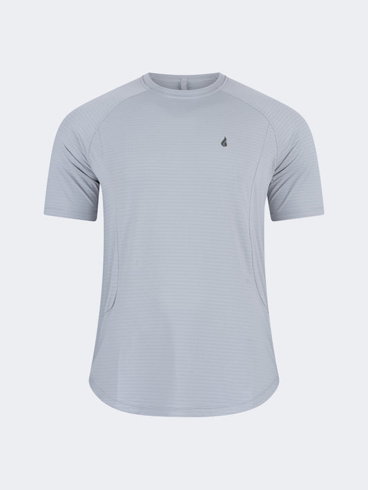 Oil & Gaz Comfortable Men Training T-Shirt R-Neck Grey