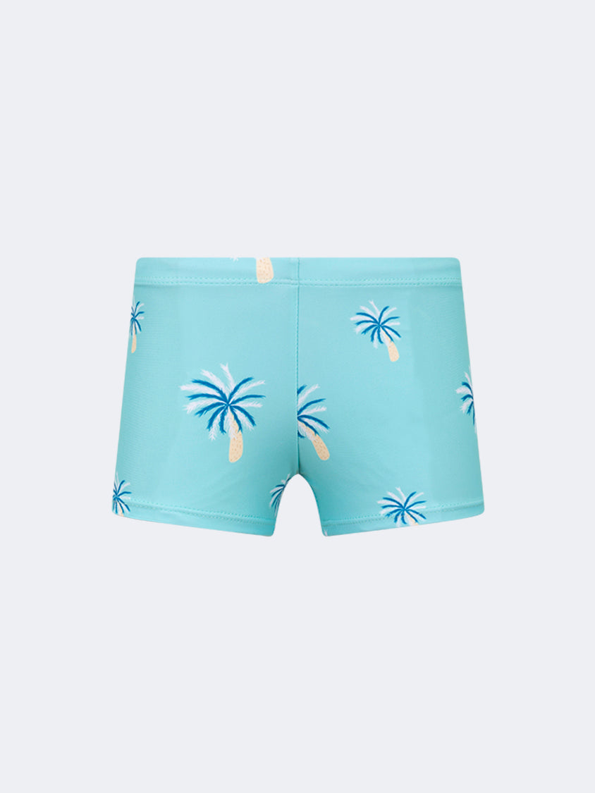 Oil And Gaz Stretchy Kids-Boys Beach Swim Short Green