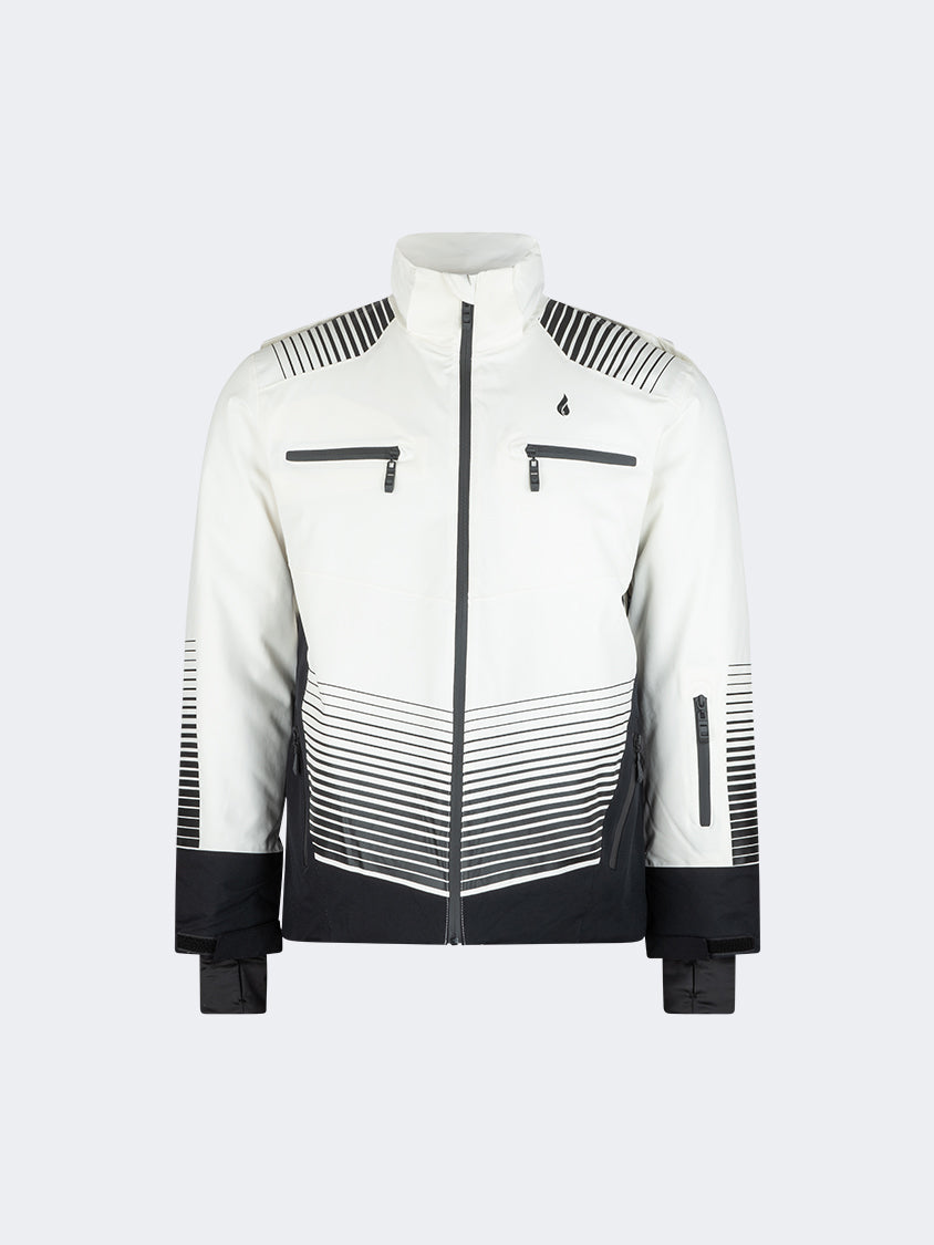 Oil And Gaz Comfortable Men Skiing Jacket White/Black