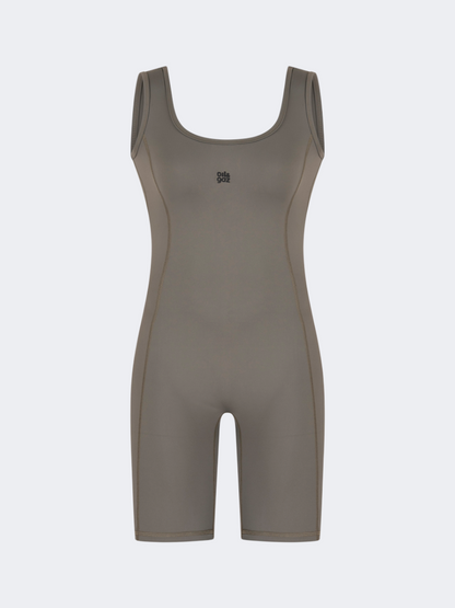 Oil And Gaz Sleeveless Short Women Lifestyle Jumpsuit Khaki