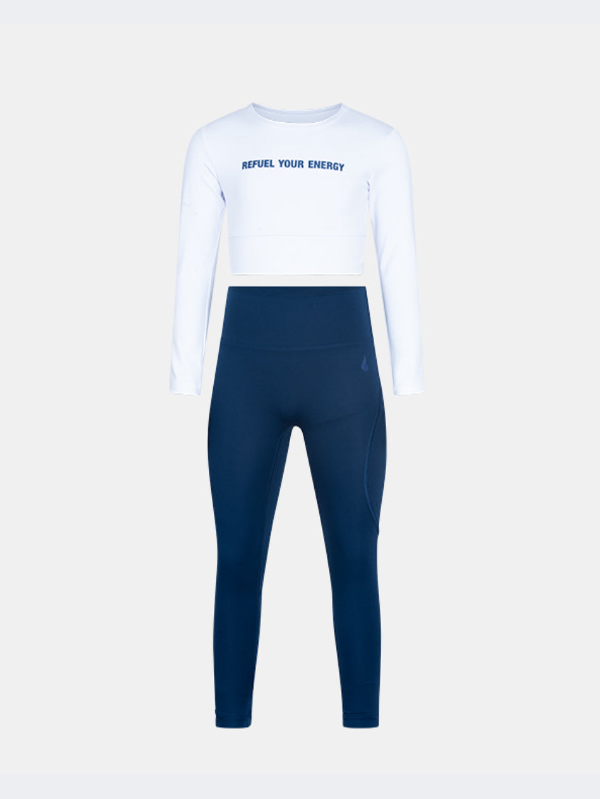 Oil And Gaz Functional Kids-Girls Training Set Navy/White