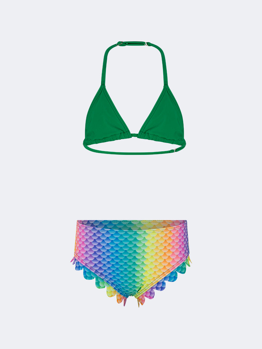 Oil And Gaz Soft Kids-Girls Beach Bikini Set Blue