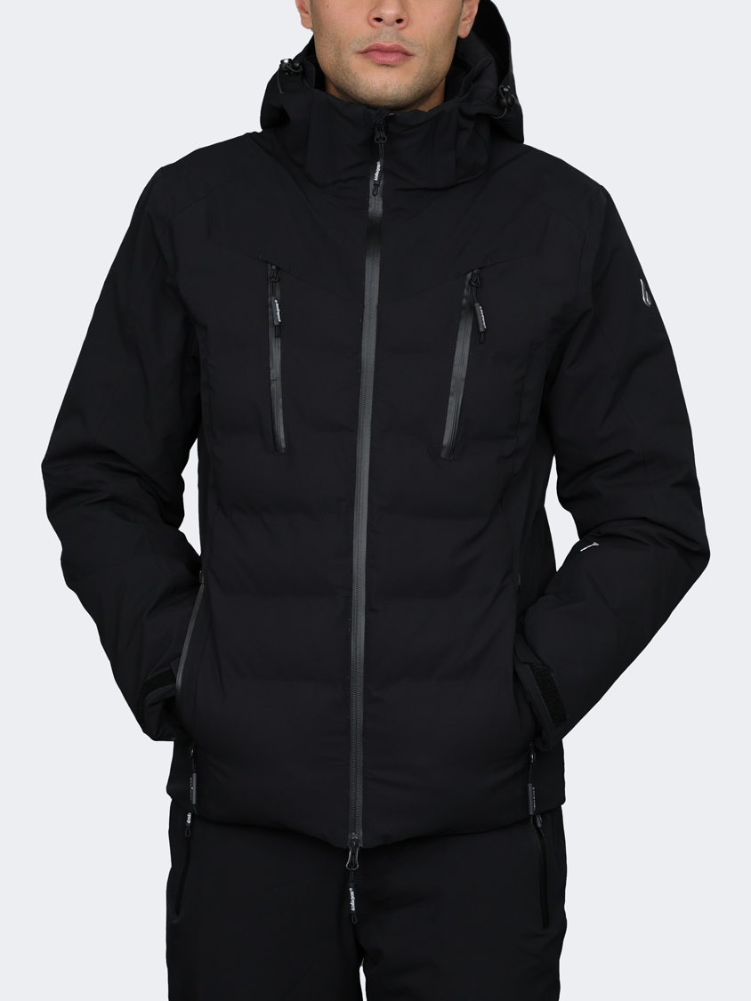 Oil And Gaz Mid Cut With Hood Men Skiing Jacket Black