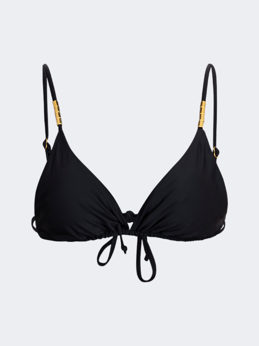 Oil And Gaz Adjustable Women Beach Bra Black