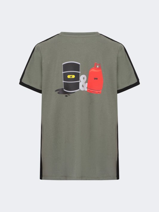 Oil & Gaz Breathable Kids-Boys Lifestyle Graphic T-Shirt Olive