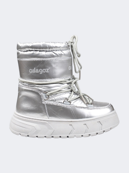 Oil &amp; Gaz After Ski Kids Skiing Boots Silver