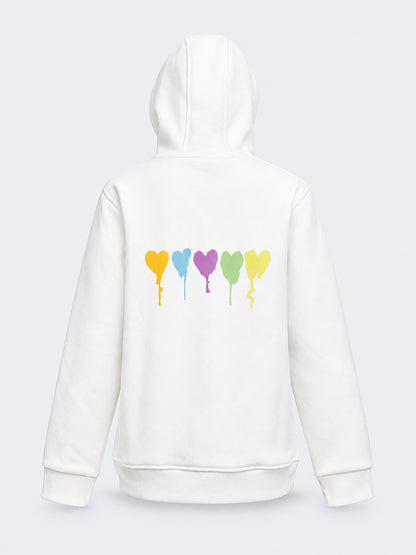 Oil &amp; Gaz Brushed Kids-Girls Lifestyle Hoodie Wth Pocket White