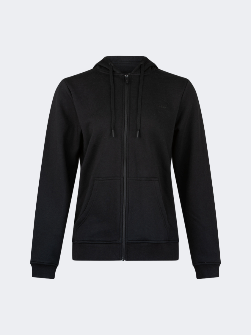 Glmw01ND UNISEX Full Zip Hoody Brushed Blk/Wht