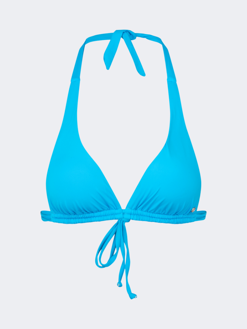 Oil And Gaz Comfortable Women Beach Triangle Bra Blue