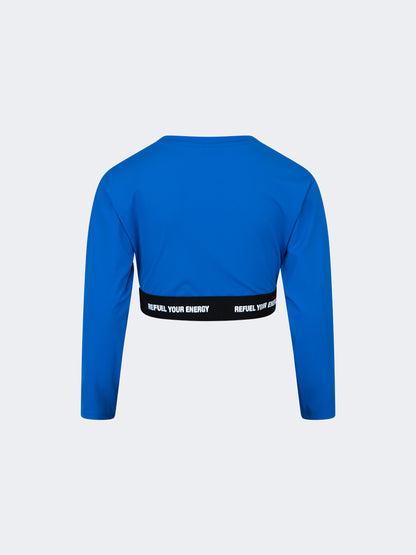 Oil And Gaz Plain Kids-Girls Lifestyle Long Sleeve Blue