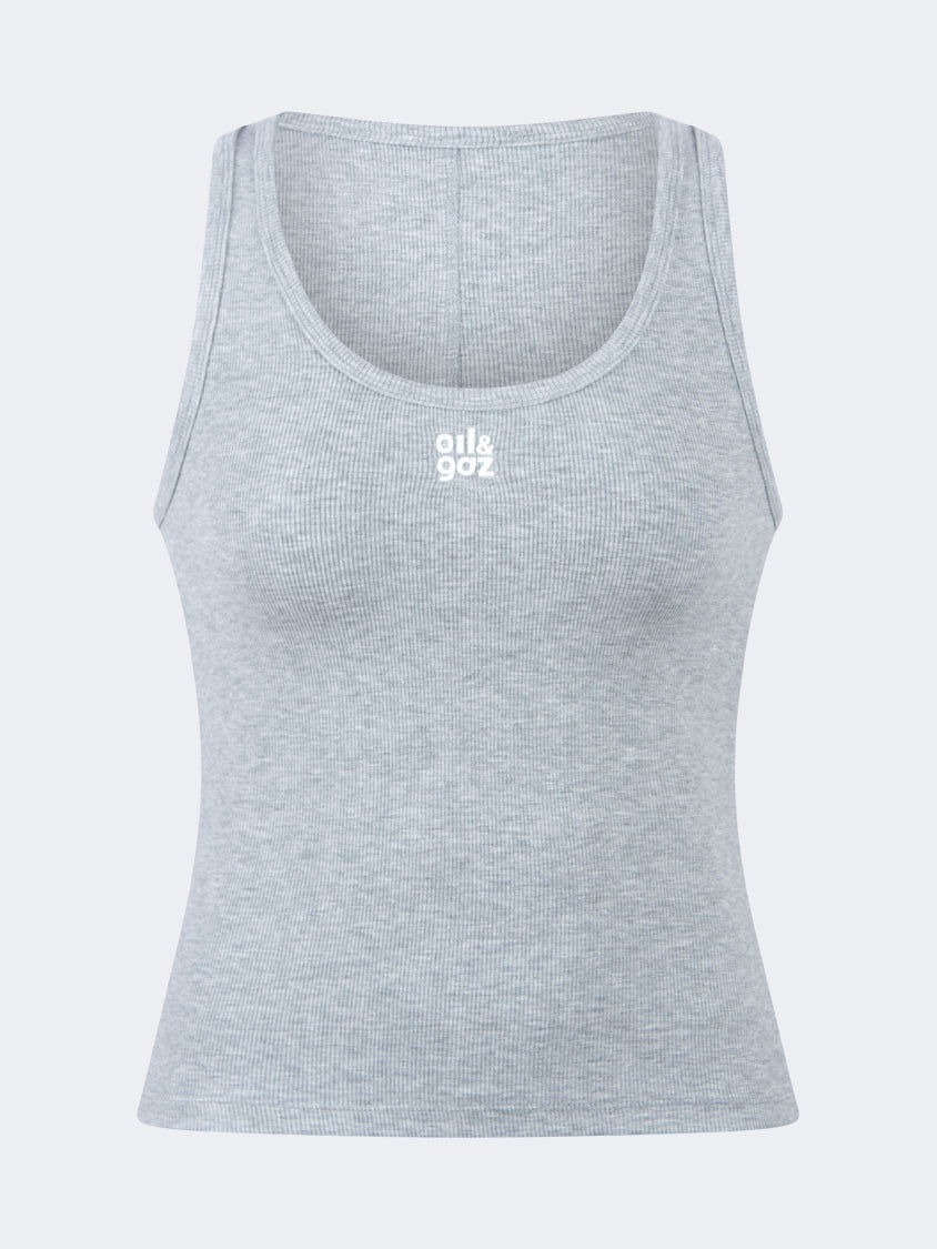 Oil And Gaz Ribbed Women Lifestyle Tank Grey