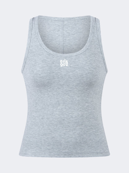 Oil And Gaz Ribbed Women Lifestyle Tank Grey