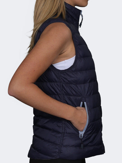 Oil And Gaz Reversible Down Women Lifestyle Vest Navy/Light Blue