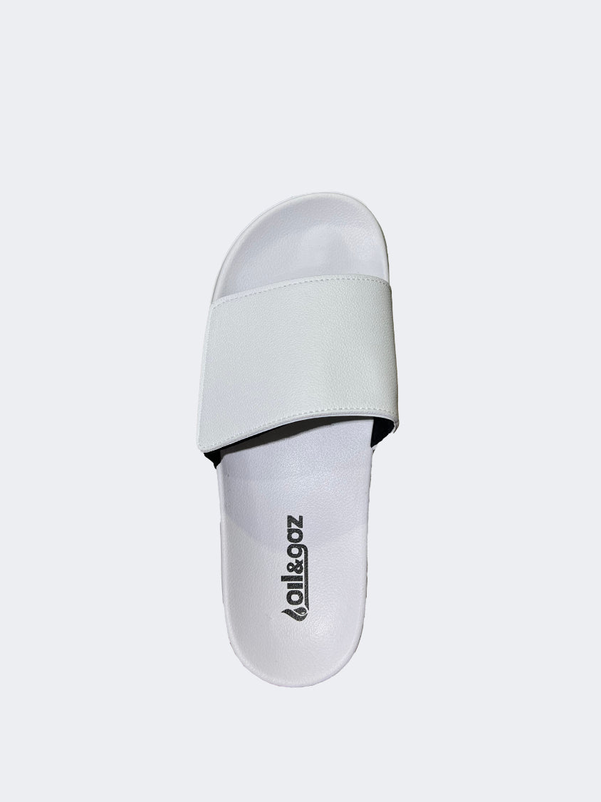 Oil And Gaz Open Slide Men Lifestyle Slippers White